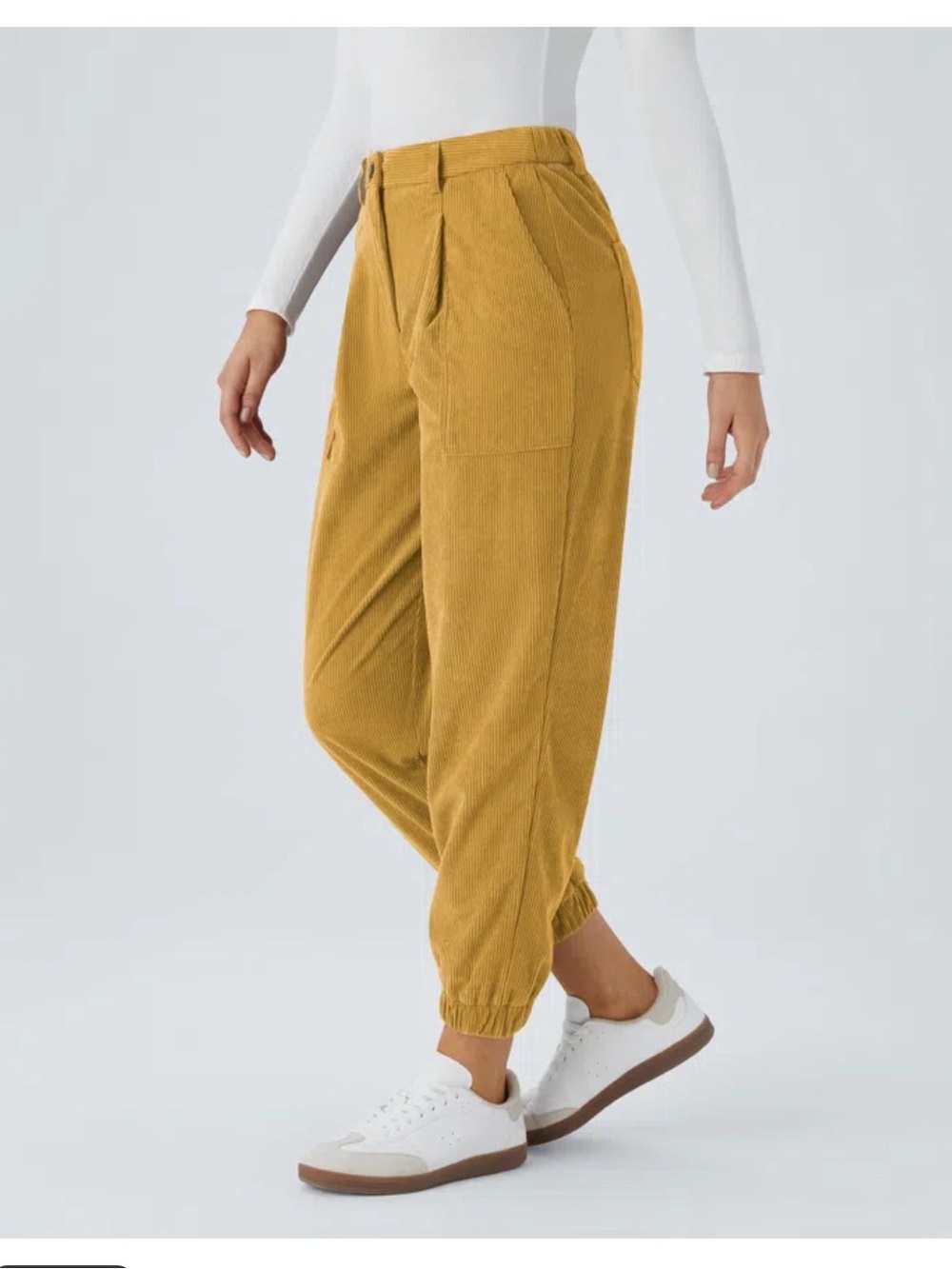 HALARA Mustard Corduroy Jogger Pants